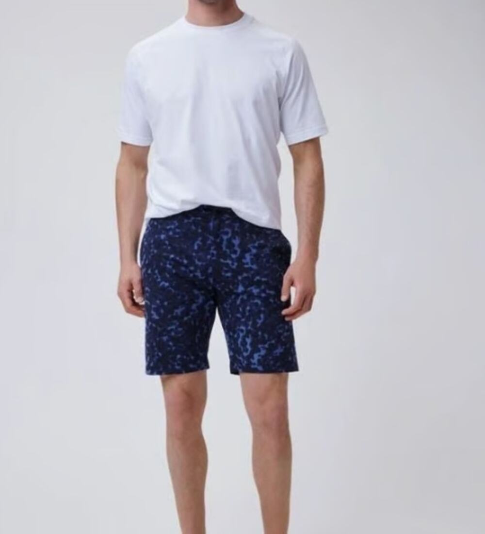GOOD MAN BRAND Mens Flex Pro Jersey Tulum Shorts Large Blue Splotch NWT